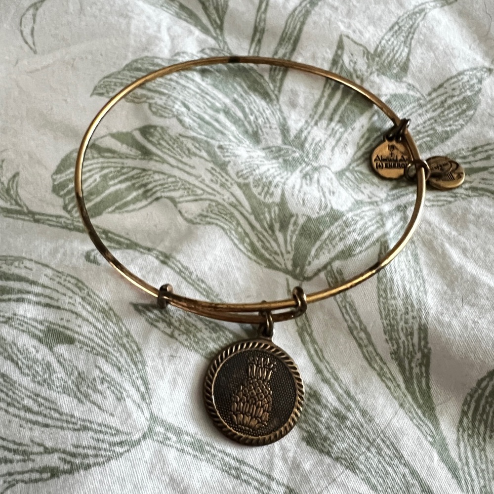 Alex and Ani Pineapple Gold Charm Bangle